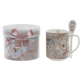 Mug Porcelana Flores 12cms